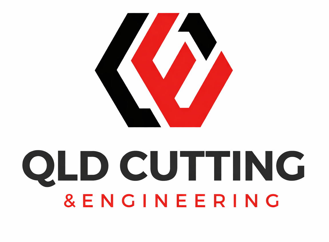 Qld Cutting and Engineering Logo White